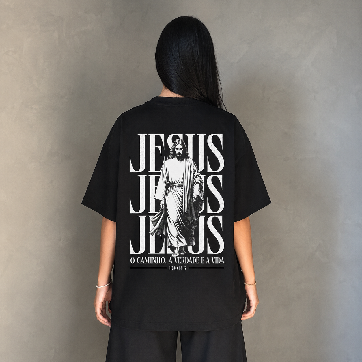 Oversized Jesus Saves - Preta