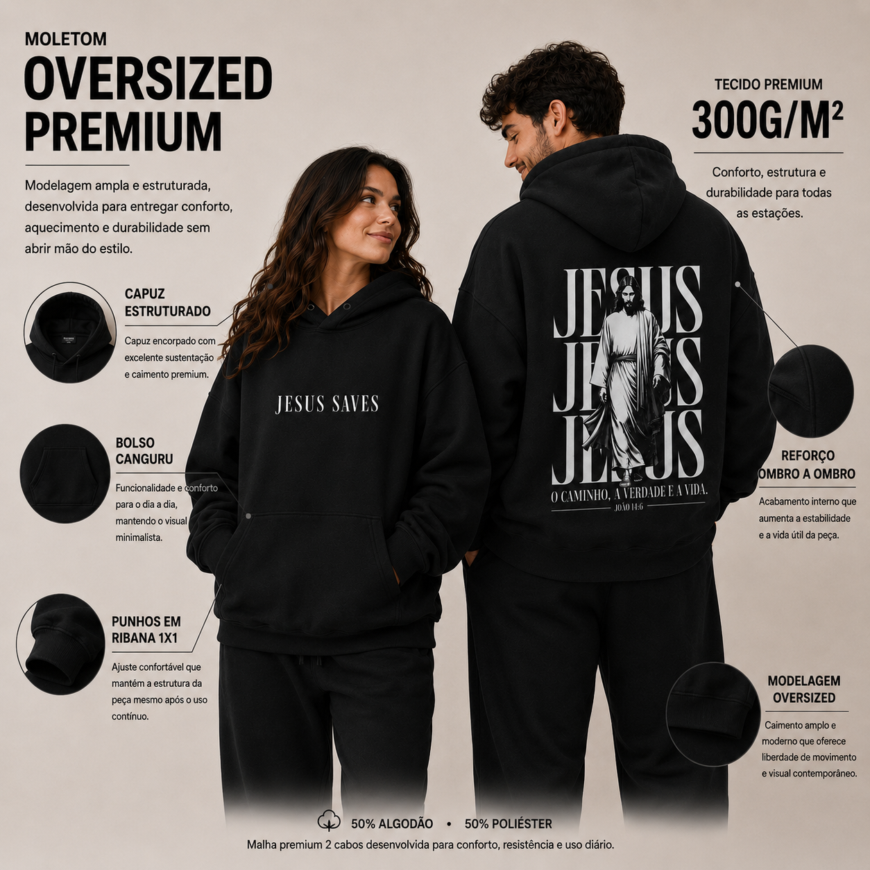 Moletom Premium Jesus Saves