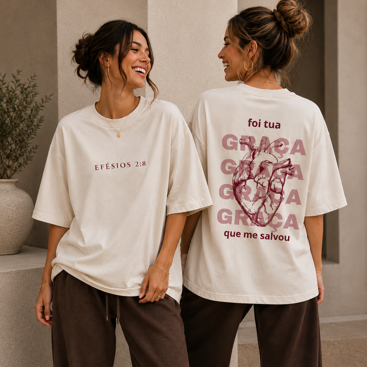 Oversized Efésios 2:8 - Off White