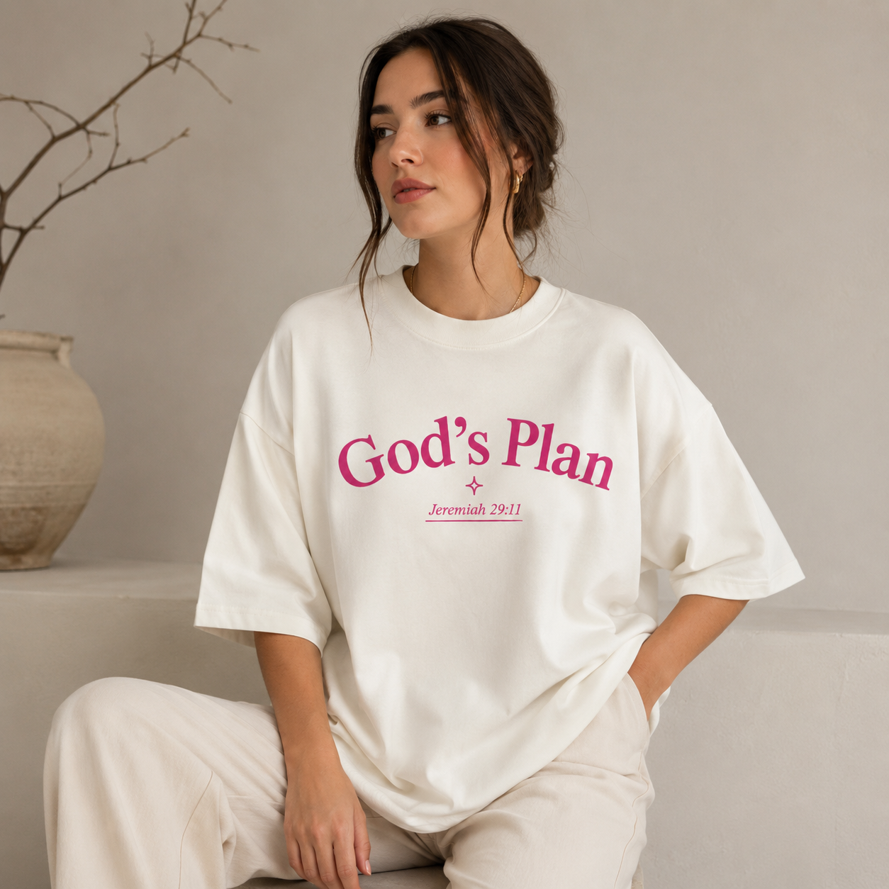 Oversized God's Plan - Off Withe