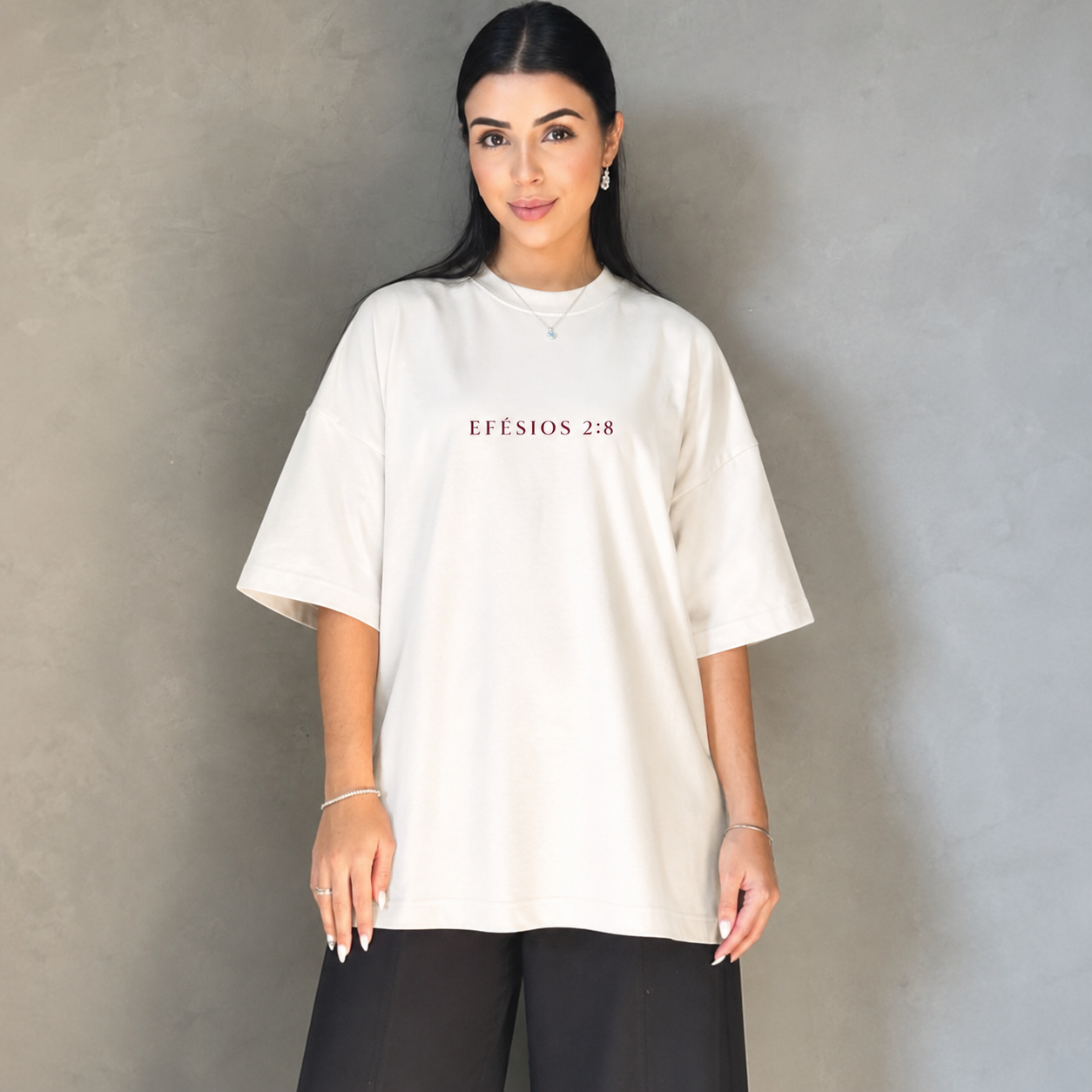 Oversized Efésios 2:8 - Off White