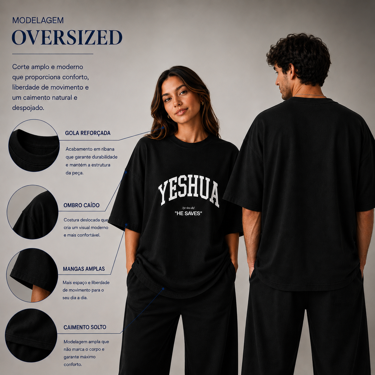 Oversized Yeshua - Preto