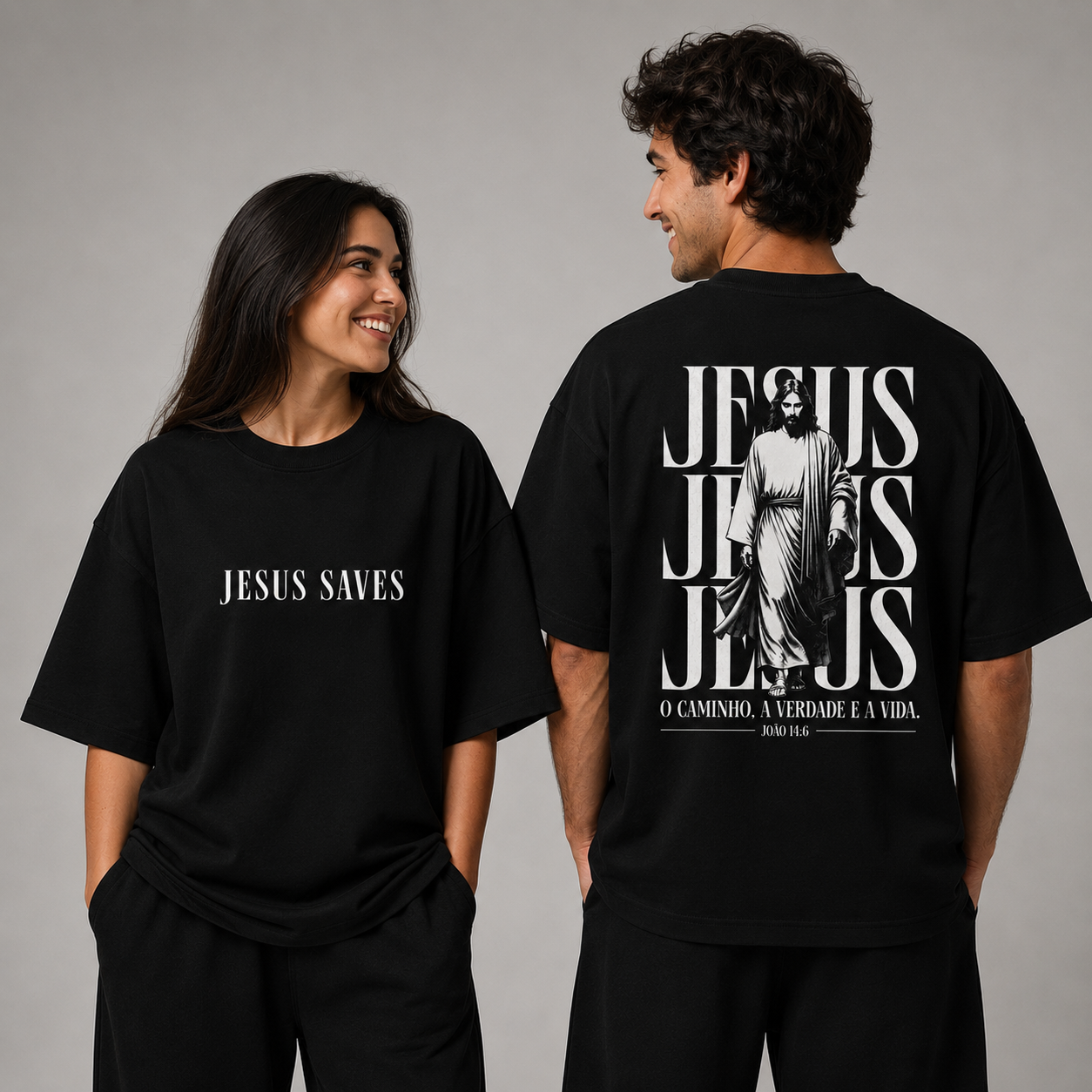 Oversized Jesus Saves - Preta